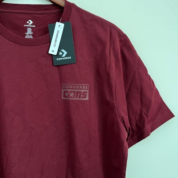Converse CONS NWT Standard Fit Burgundy Red Tee Shirt | Size XL - Picture 1 of 6